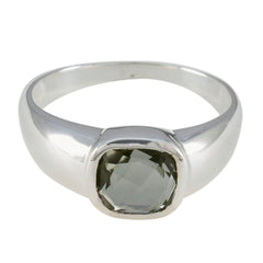 Pilar Light Green Gemstone Solitaire Ring in Silver Green Amethyst Green