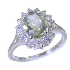 Grace Light Green Halo Ring with Sterling Silver