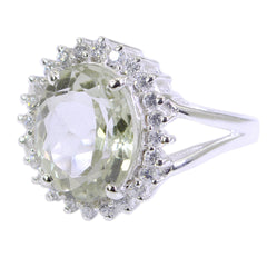 Grace Light Green Halo Ring with Sterling Silver
