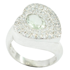 Eliza Light Green Halo Ring with Sparkling Stones Green Amethyst Green
