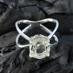 Leah Abstract Light Green Solitaire Ring