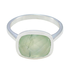 Pauline Luxurious Light Green Solitaire Ring Prehnite Green