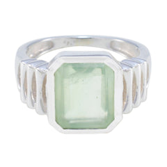 Ava Signet Light Green Solitaire Ring Prehnite Green