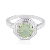 Li Lee Sophisticated Light Green Solitaire Ring Green Amethyst Green