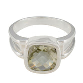 Camilla Contemporary Light Green Solitaire Ring Green Amethyst Green