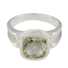 Camilla Contemporary Light Green Solitaire Ring Green Amethyst Green