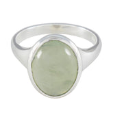 Leah Trendy Light Green Solitaire Ring Prehnite Green