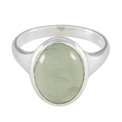 Leah Trendy Light Green Solitaire Ring Prehnite Green