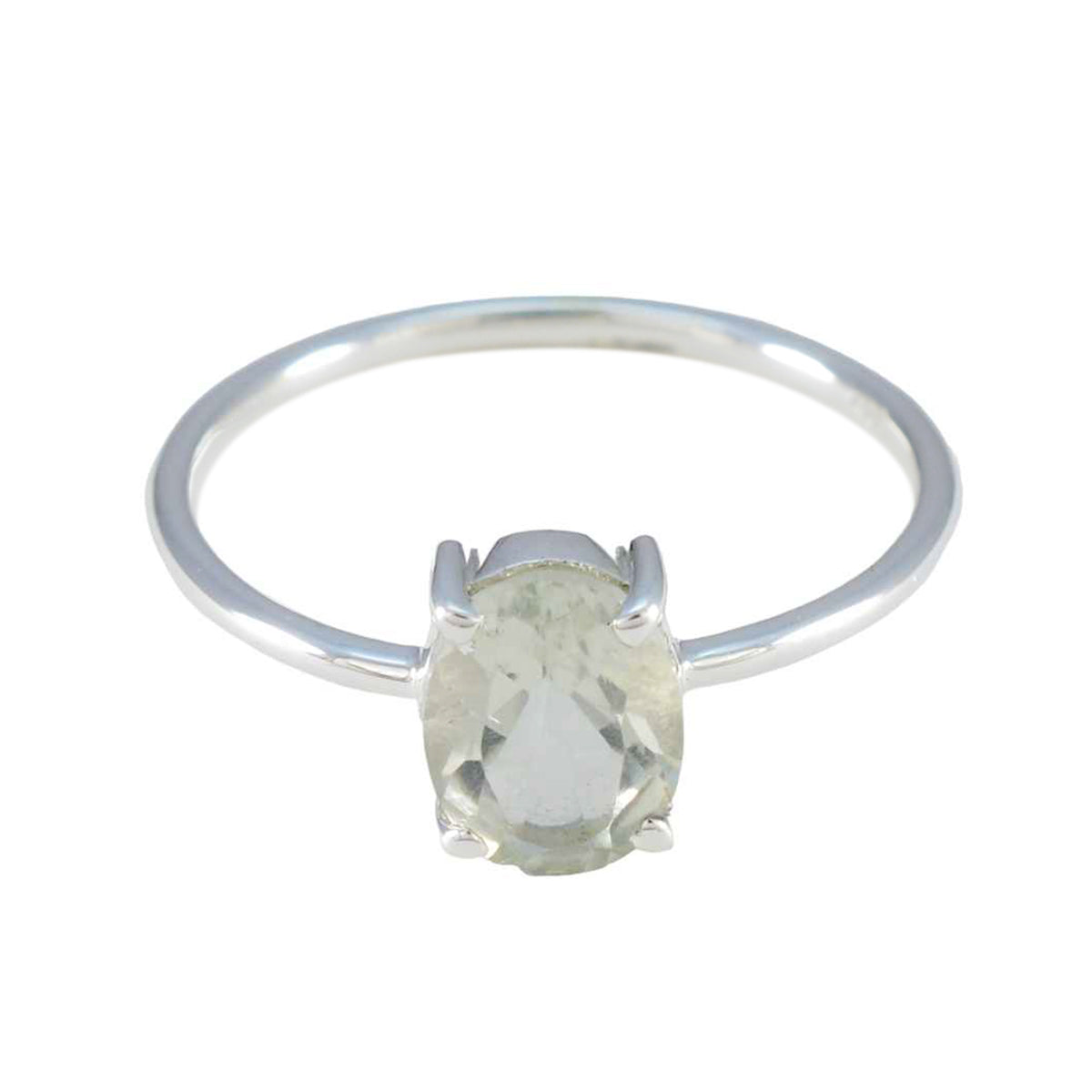 Jiwoo Glamorous Light Green Solitaire Ring Green Amethyst Green