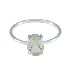 Jiwoo Glamorous Light Green Solitaire Ring Green Amethyst Green