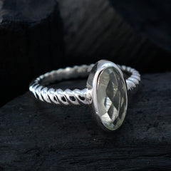 Dayana Twist Light Green Solitaire Ring