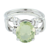 Andrea Rope-Wire Light Green Solitaire Ring Green Amethyst Green