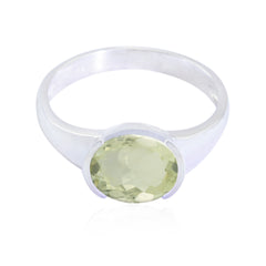 Jiwoo Trendy Light Green Solitaire Ring Green Amethyst Green
