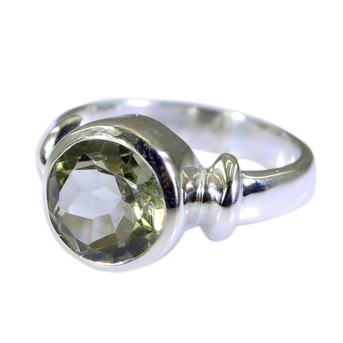 Ayesha Sophisticated Light Green Solitaire Ring Green Amethyst Green