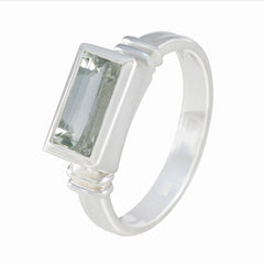 Ines Light Green Solitaire Ring with Sterling Silver