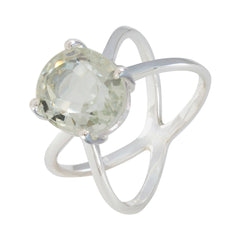 Leah Abstract Light Green Solitaire Ring