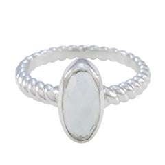 Dayana Twist Light Green Solitaire Ring Green Amethyst Green