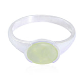 Natcha Abstract Light Green Solitaire Ring Prehnite Green