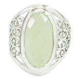 Daniela Light Green Solitaire Ring for Everyday Glam Prehnite Green