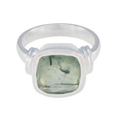 Lily Signet Light Green Solitaire Ring Prehnite Green