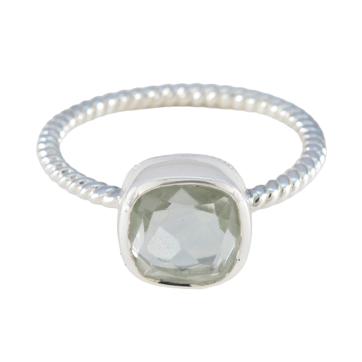 Hana Glamorous Light Green Solitaire Ring Green Amethyst Green