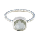 Hana Glamorous Light Green Solitaire Ring Green Amethyst Green