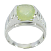 Priya Signet Light Green Solitaire Ring Prehnite Green