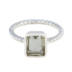 Camila Modern Light Green Solitaire Ring Green Amethyst Green