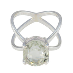 Leah Abstract Light Green Solitaire Ring Green Amethyst Green