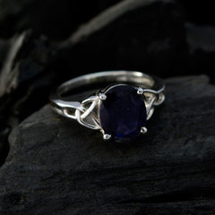 Lily Claddagh Solitaire Ring with Blue Gemstone