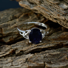 Lily Claddagh Solitaire Ring with Blue Gemstone