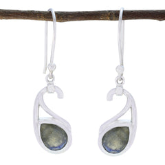 Lourdes Grey Featherlight Earrings for Effortless Elegance Labradorite Gray Dangle