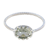 Lucia Twist Light Green Solitaire Ring Green Amethyst Green