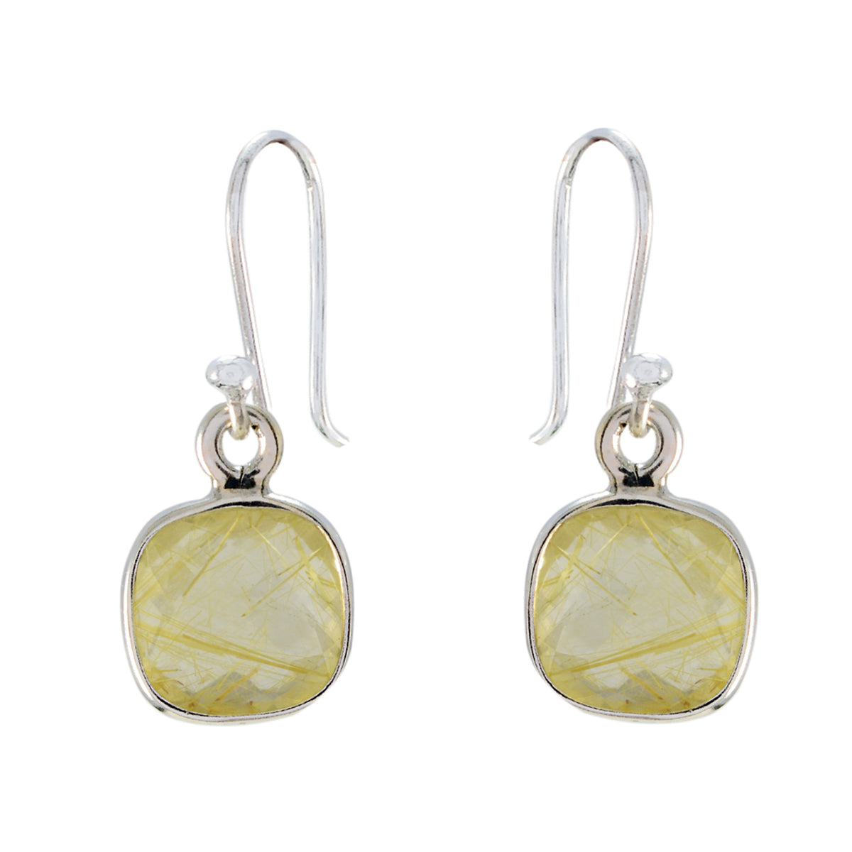 Lucia Yellow Dangle Earrings for Everyday Glam Rutile Quartz Yellow Dangle