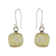Lucia Yellow Dangle Earrings for Everyday Glam Rutile Quartz Yellow Dangle