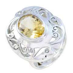 Luna Filigree Yellow Solitaire Ring Citrine Yellow