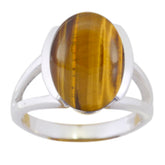 Ananya Luxurious Brown Solitaire Ring Tiger Eye Brown