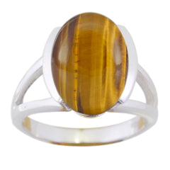 Ananya Luxurious Brown Solitaire Ring Tiger Eye Brown