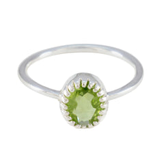 Min-seo Luxurious Green Solitaire Ring Peridot Green