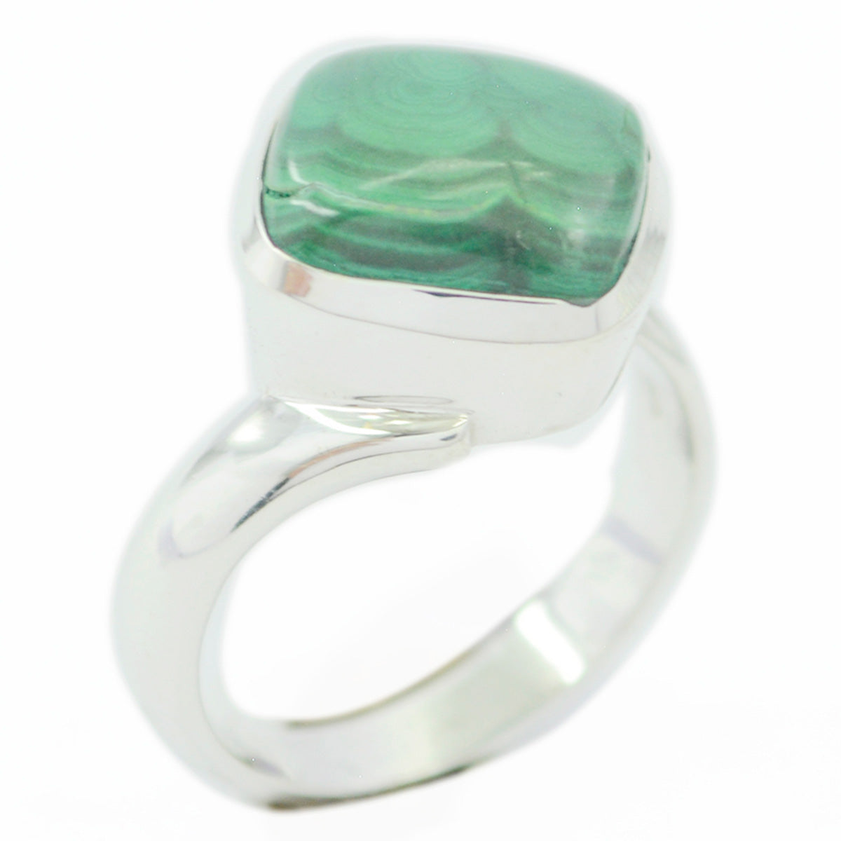 Isadora Luxurious Green Solitaire Ring Malachite Green