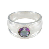Ayesha Luxurious Multicolor Solitaire Ring Silver Band Mystic Quartz Multicolor