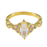 Riya Luxurious Purple Halo Ring with Gold Finish Amethyst Purple