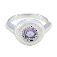 Aiko Luxurious Purple Solitaire Ring Amethyst Purple