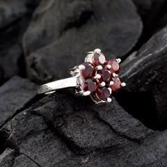 Aisha Luxurious Red Gemstone Ring Floral Design