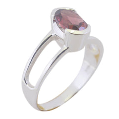 Ling Luxurious Red Solitaire Ring with Silver Band