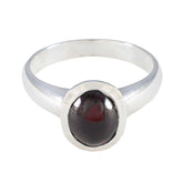 Putri Luxurious Red Solitaire Ring in Silver Garnet Red