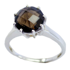Alina Luxurious Brown Solitaire Ring smoky quartz Brown