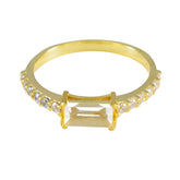 Addison Luxurious White Gemstone Ring with Gold Band White CZ White