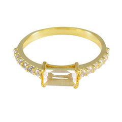 Addison Luxurious White Gemstone Ring with Gold Band White CZ White