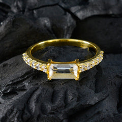 Addison Luxurious White Gemstone Ring with Gold Band
